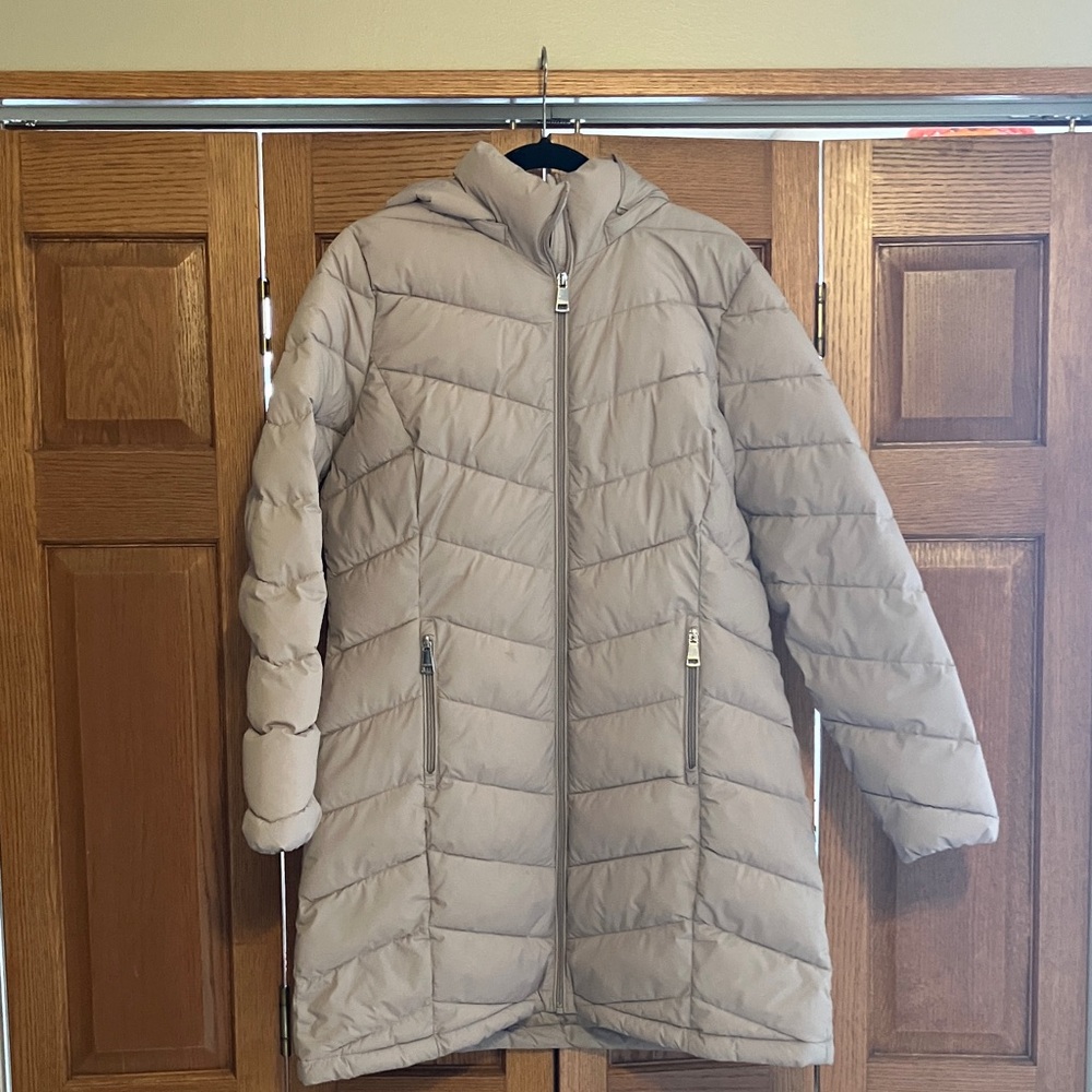 Women's Calvin Klein Tan Puffer Jacket Medium